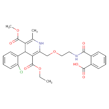 3-Ethyl-5-methyl-4-(2-chloro-phenyl)-6-methyl-2-[2-[(2-carboxybenzoyl)amino ethoxy)]methyl]-1,4-dihydopyridine-3,5-dicarboxylate