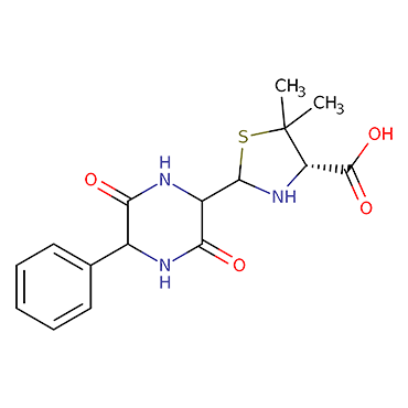 (4S)-5,5-dimethyl-2-(3,6-dioxo-5-phenylpiperazin-2-yl)thiazolidine-4-carboxylic acid