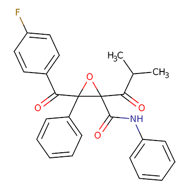 3-[(4-Fluorophenyl)carbonyl]-2-(2-methylpropanoyl)-N-3-diphenyloxirane-2-carboxamide