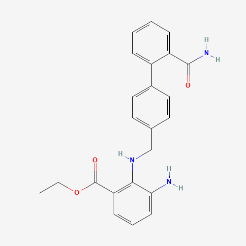 Ethyl 3-amino-2-(((2'-carbamoyl-[1,1'-biphenyl]-4-yl)methyl)amino)benzoate