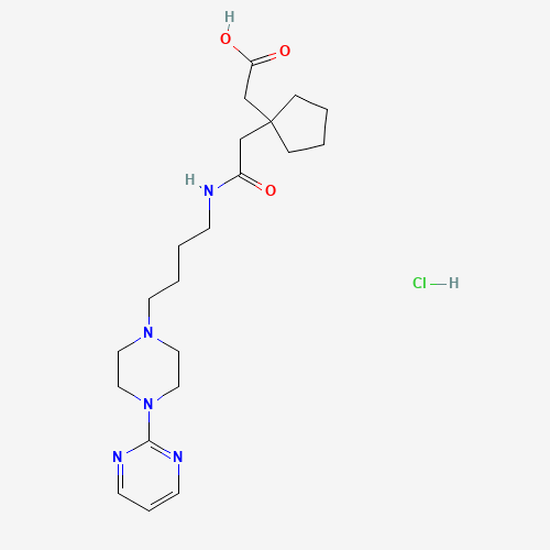 2-[1-(2-Oxo-2-((4-(4-(pyrimidin-2-yl)piperazin-1-yl)butyl)amino)ethyl)cyclopentyl]acetic acid.