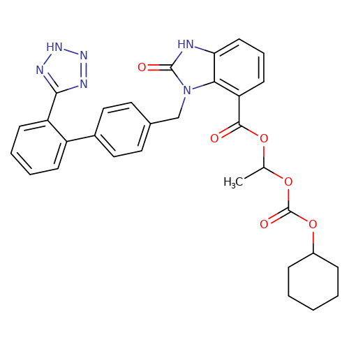 1-[((Cyclohexyloxy)carbonyl)oxy)ethyl 1-((2'-(1H-tetrazol-5-yl)-[1,1'-biphenyl]-4-yl)methyl]-2-hydroxy-1H-benzo[d]imidazole-6-carboxylate