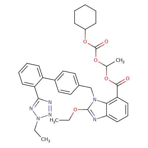 1-[((Cyclohexyloxy)carbonyl)oxy)ethyl 2-ethoxy-1-((2'-(2-ethyl-2H-tetrazol-5-yl)-[1,1'-biphenyl]-4-yl)methyl]-1H-benzo[d]imidazole-6-carboxylate