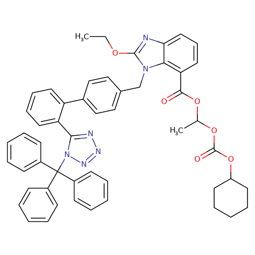 1-[((Cyclohexyloxy)carbonyl)oxy)ethyl 2-ethoxy-1-((2'-(1-trityl-1H-tetrazol-5-yl)-[1,1'-biphenyl]-4-yl)methyl]-1H-benzo[d]imidazole-6-carboxylate