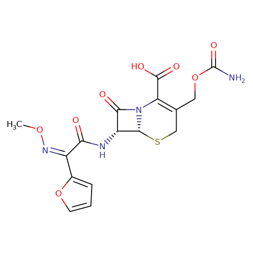 (6R,7R)-3-{[Aminocarbonyl)oxy]methyl}-7-{[(2Z)-2-(2-furyl)-2(methoxyimino)acetyl]amino}-8-oxo-5-thia-1-azabicyclo[4,2,0]oct-2-ene-2-carboxylic acid