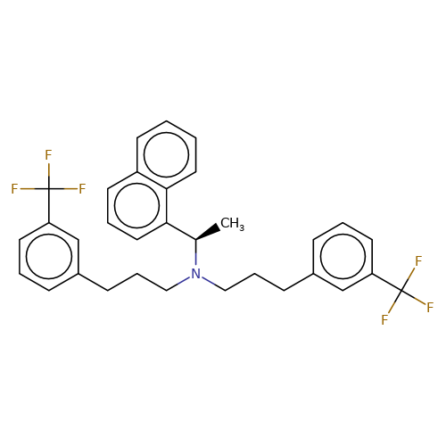 (R)-N-(1-(Naphthalen-1-yl)ethyl)-3-(3-(trifluoromethyl)phenyl)-N-(3-(3-(trifluoromethyl)phenyl)propyl)propan-1-amine