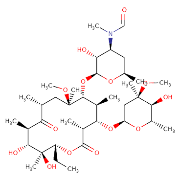 3″-N-Demethyl-3′-N-formyl-6-O-methylerythromycin A