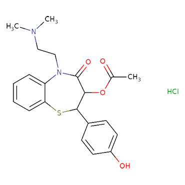 (2S,3S)-5-[2-(Dimethylamino)ethyl]-2-(4-hydroxyphenyl)-4-oxo-2,3,4,5-tetrahydro-1,5-benzothiazepin-3-yl acetate HCl