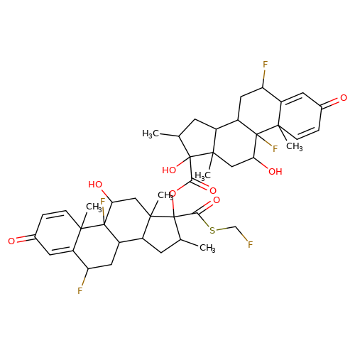 6α,9-Difluoro-17-[[(fluoromethyl)sulphanyl]carbonyl]-11β-hydroxy-16α-methyl-3-oxoandrosta-1,4-dien-17α-yl 6α,9-difluoro-11β,17-dihydroxy-16α-methyl-3-oxoandrosta-1,4-diene-17β-carboxylate