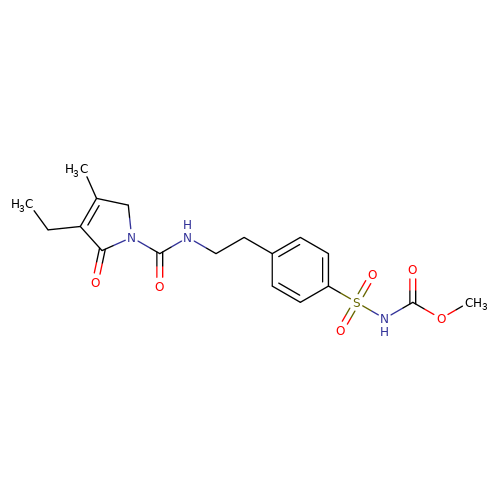 Methyl ((4-(2-(3-ethyl-4-methyl-2-oxo-2,5-dihydro-1H-pyrrole-1-carboxamido)ethyl) phenyl)sulfonyl)carbamate