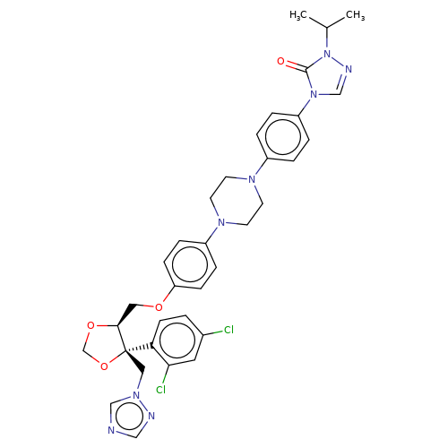 cis-4-[4-[4-[4-[[2-(2,4-Dichlorophenyl)-2-(1H-1,2,4-triazol-1-ylmethyl)-1,3-dioxolan-4-yl]methoxy]phenyl]-1-piperazinyl]phenyl]-2,4-dihydro-2-(1-methylethyl)-3H-1,2,4-triazol-3-one