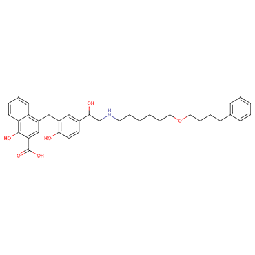 1-Hydroxy-4-[2-hydroxy-5-(1-hydroxy-2-{[6-(4-phenylbutoxy)hexyl]amino} ethyl)benzyl]-2-naphthoic acid